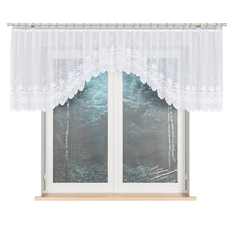 Podkreśl swoje wnętrze elegancką firanką gotową żakardową JOWITA 80x400 cm w kolorze białym Podkreśl swoje wnętrze elegancką firanką gotową żakardową JOWITA 80x400 cm w kolorze białym
