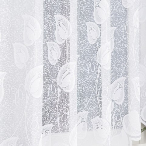 Firanka gotowa żakardowa NORA 180x350 cm kolor biały