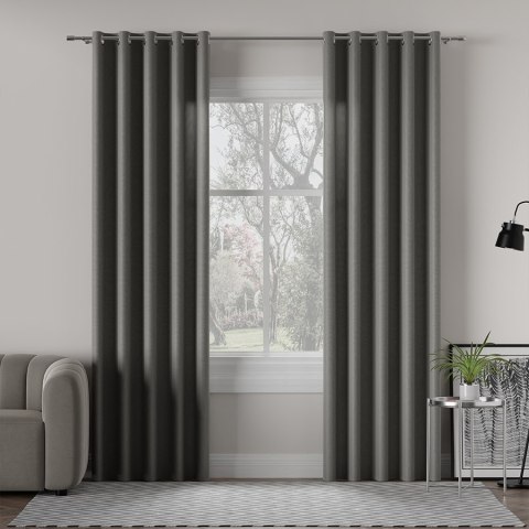 POLIANNA Tkanina dekoracyjna wodoodporna, szerokość 180cm, kolor 014 ciemny szary TD0021/TDP/014/180000/1