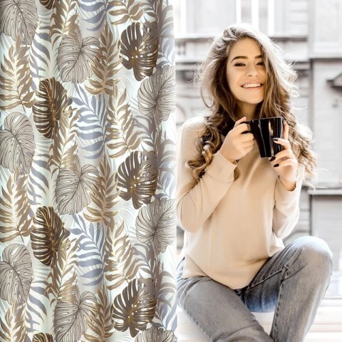 ZASŁONA GOTOWA D91 KORFU 140X250 CM BRĄZOWY