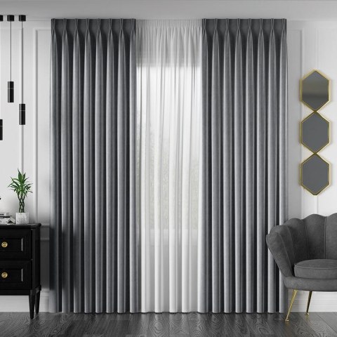 VELVET Tkanina dekoracyjna, wysokość 300cm, kolor 070 ciemny szary VELVET/TZP/070/000300/1