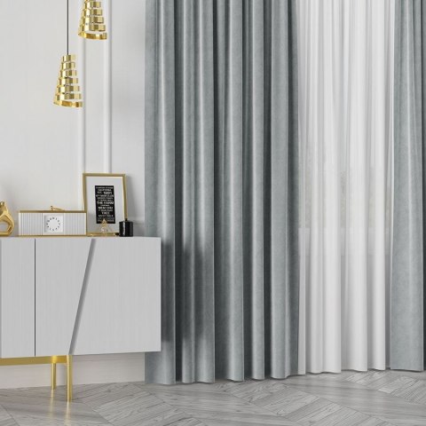 VELVET Tkanina dekoracyjna, wysokość 300cm, kolor 072 pastelowy szary VELVET/TZP/072/000300/1