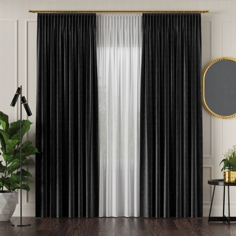 VELVET Tkanina dekoracyjna, wysokość 300cm, kolor 111 czarny VELVET/TZP/111/000300/1