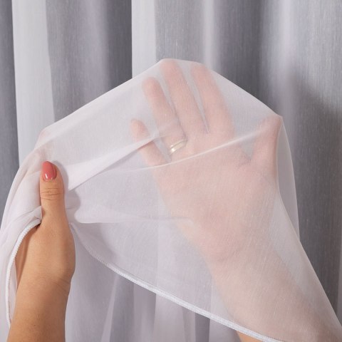 FREJA Firanka z ołowianką, wysokość 300cm, kolor 001 biały 030309/OLO/001/000300/1