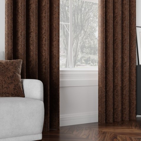 MADELINE Tkanina dekoracyjna, wysokość 300cm, kolor 017 czekoladowy brązowy 374165/TZP/017/000300/1