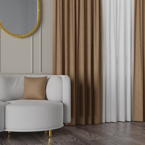 MANUEL Tkanina dekoracyjna, wysokość 300cm, kolor 777 camelowy TD0016/TDP/777/000300/1