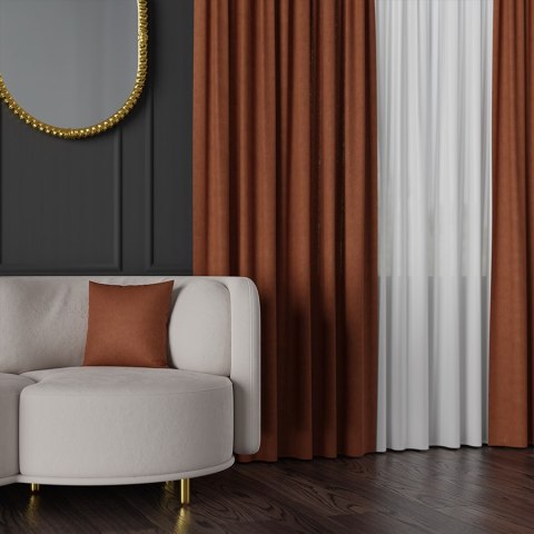 MANUEL Tkanina dekoracyjna, wysokość 300cm, kolor 787 rdzawy pomarańczowy TD0016/TDP/787/000300/1