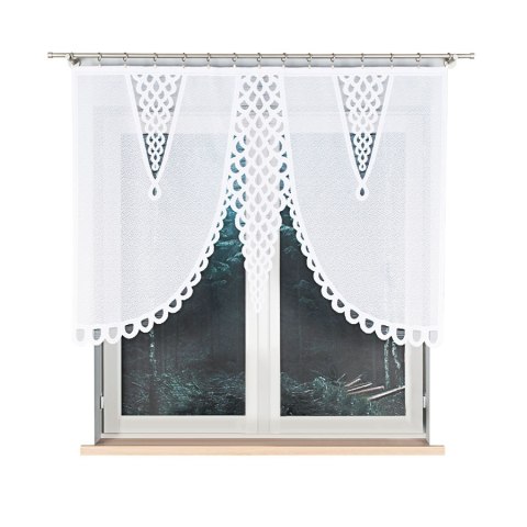 ERYKA Firanka żakardowa odpasowana, szerokość 160 x wysokość 120cm, kolor 001 biały 019371/FOL/001/000121/1