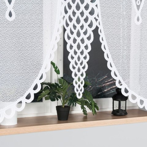 ERYKA Firanka żakardowa odpasowana, szerokość 160 x wysokość 160cm, kolor 001 biały 019371/FOL/001/000161/1