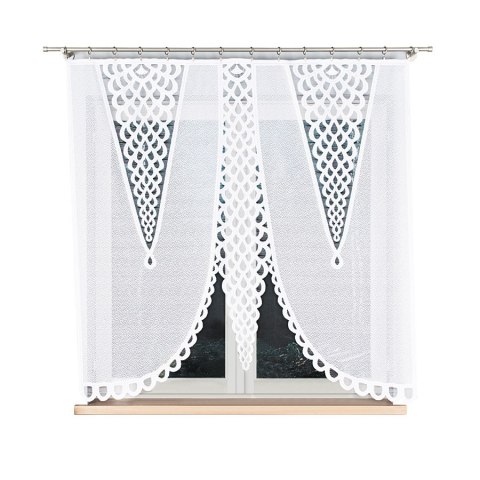 ERYKA Firanka żakardowa odpasowana, szerokość 160 x wysokość 160cm, kolor 001 biały 019371/FOL/001/000161/1