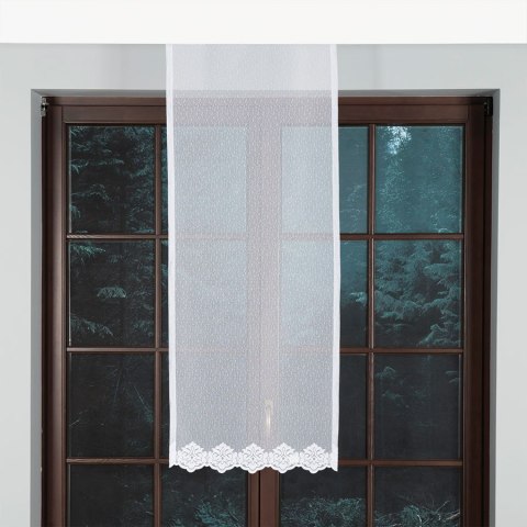 Firanka żakardowa na metry ze wzorem na samym dole wysokość 150cm kolor biały, wzór 023405