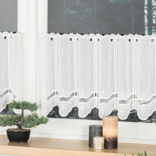 Zazdrostka haftowana panelowa ze wzorem na samym dole, wysokość 40cm, kolor 011 naturalny 044716/000/011/000040/1