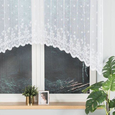 KAROLINA Firanka żakardowa gotowa, szerokość 250 x wysokość 120cm, kolor 001 biały 054160/FBL/001/250120/1