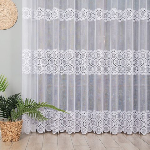 Firanka żakardowa na metry 018535 wysokość 230 cm kolor biały