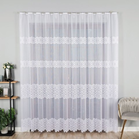 Firanka żakardowa na metry 018535 wysokość 230 cm kolor biały