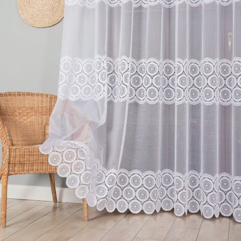 Firanka żakardowa na metry 018535 wysokość 230 cm kolor biały