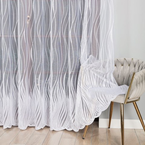 Firanka żakardowa na metry 007505 wysokość 250 cm kolor biały