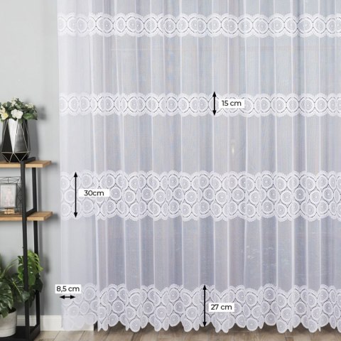 Firanka żakardowa na metry 018535 wysokość 250 cm kolor biały