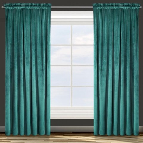 ZASŁONA GOTOWA D91 ROSA NA TAŚMIE 140 X 270 CM CIEMNOTURKUSOWY