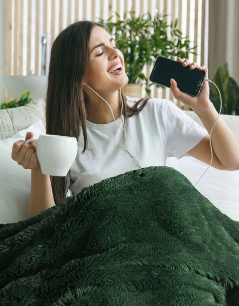 Koc ozdobny D91 TIFFANY 150X200 Ciemny Zielony