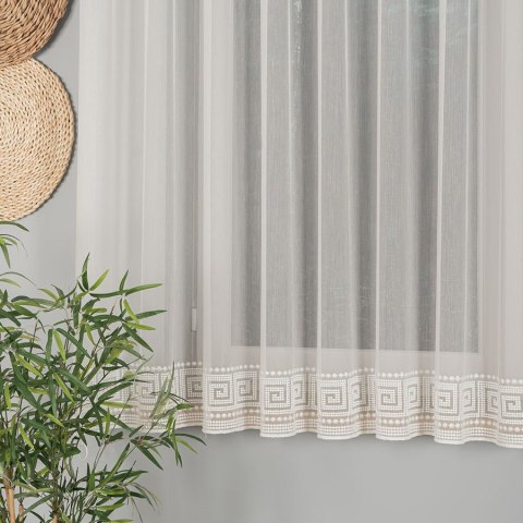 Firanka haftowana na metry 127195 wysokość 160 cm kolor kremowy