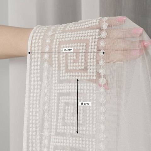 Firanka haftowana na metry 127195 wysokość 160 cm kolor kremowy