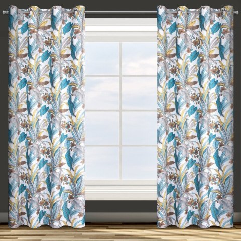 ZASŁONA GOTOWA D91 BARI 140 X 250 CM TURKUSOWY