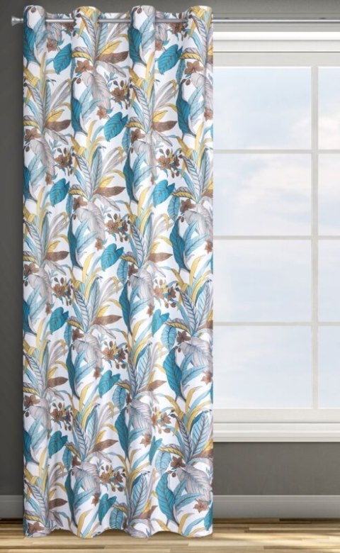 ZASŁONA GOTOWA D91 BARI 140 X 250 CM TURKUSOWY