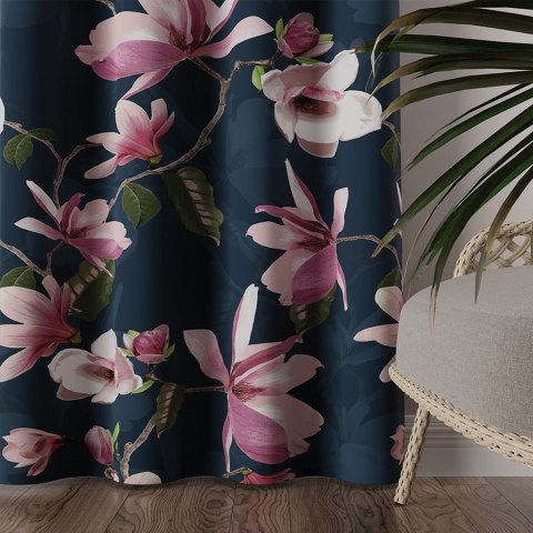 MAGNOLIA Tkanina dekoracyjna BLACKOUT, 145cm, kolor 002 ciemny granat D00247/BLC/002/145000/1
