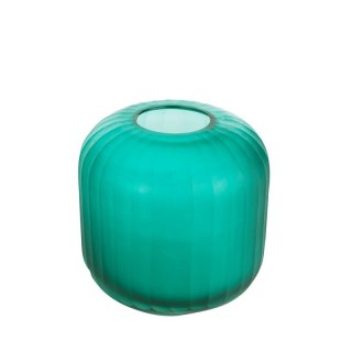 SZKLANY WAZON DEKORACYJNY CHIA (3) (FI) 17X16 CM TURKUSOWY