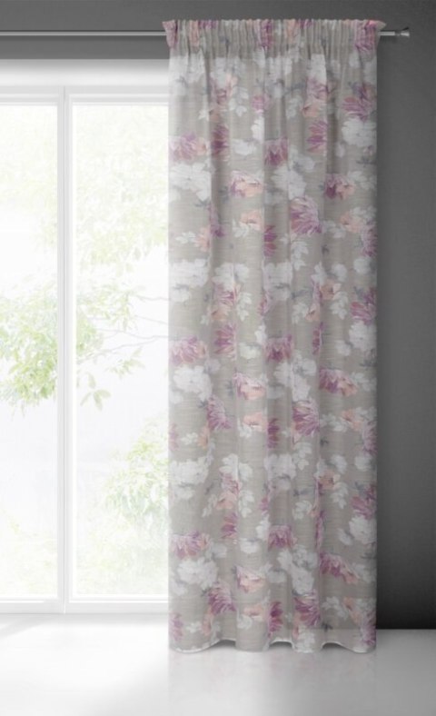 ZASŁONA GOTOWA SHERRY NA TAŚMIE 140 X 300 CM SREBRNY