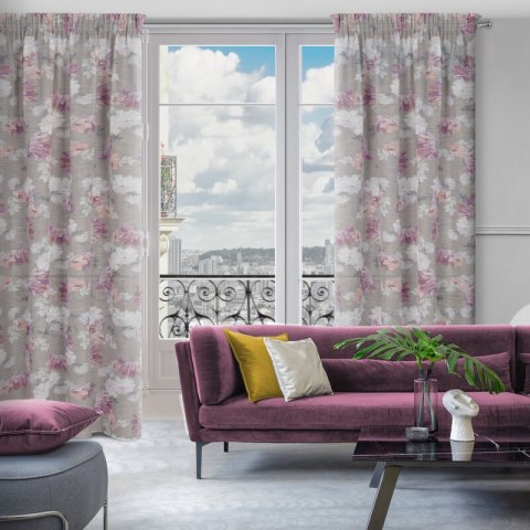 ZASŁONA GOTOWA SHERRY NA TAŚMIE 140 X 300 CM SREBRNY