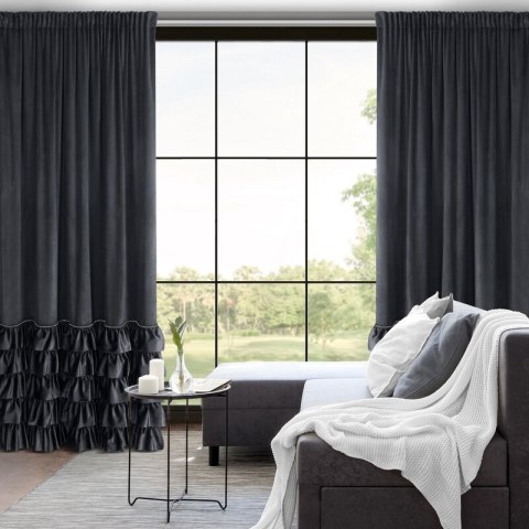 ZASŁONA GOTOWA CARLI NA TAŚMIE 140 X 270 CM CZARNY