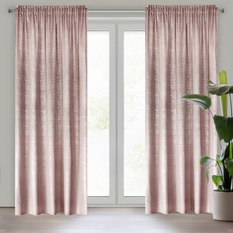 ZASŁONA GOTOWA D91 CYPR NA TAŚMIE 140 X 270 CM PUDROWY RÓŻ