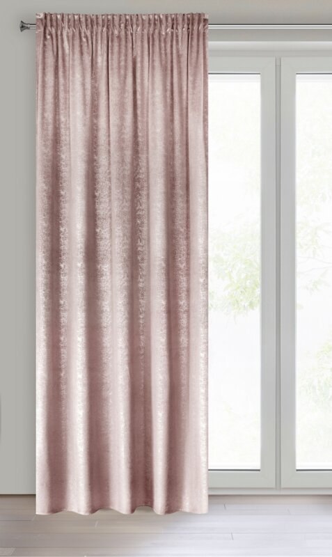 ZASŁONA GOTOWA D91 CYPR NA TAŚMIE 140 X 270 CM PUDROWY RÓŻ