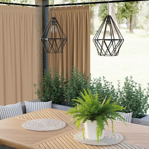 GARDENIA Zasłona gotowa na taśmie, szerokość 140cm x wysokość 200cm, kolor 008 ciepły brązowy TD0025/ZGT/008/140200/1