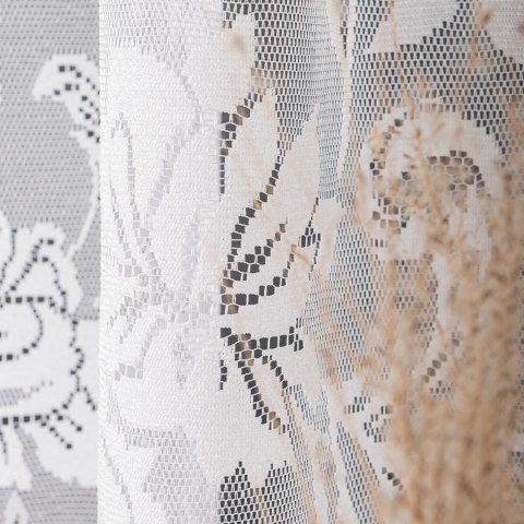 Firanka żakardowa na metry 301100 wysokość 160 cm kolor biały