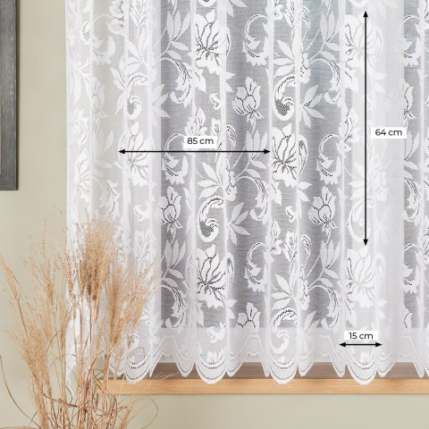 Firanka żakardowa na metry 301100 wysokość 160 cm kolor biały