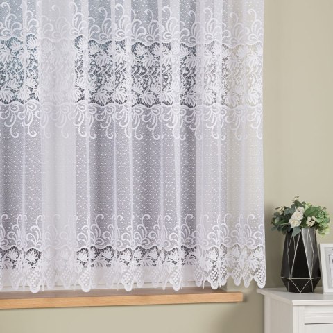 Firanka żakardowa na metry 018965 wysokość 160 cm kolor biały