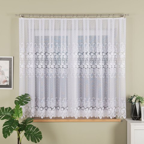 Firanka żakardowa na metry 018965 wysokość 160 cm kolor biały