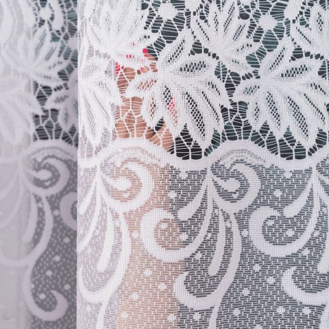 Firanka żakardowa na metry 018965 wysokość 160 cm kolor biały