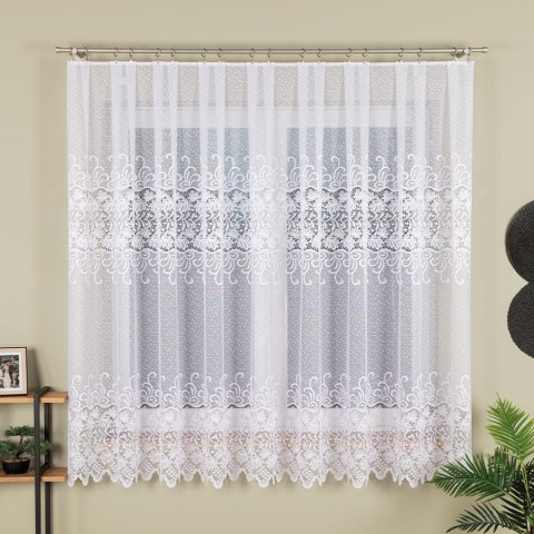 Firanka żakardowa na metry 018965 wysokość 180 cm kolor biały