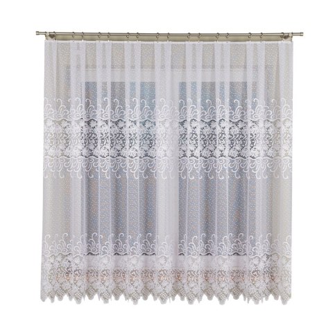 Firanka żakardowa na metry 018965 wysokość 180 cm kolor biały