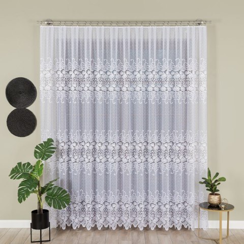 Firanka żakardowa na metry 018965 wysokość 250 cm kolor biały