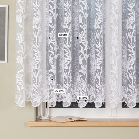 Firanka żakardowa na metry 018893 wysokość 150 cm kolor biały