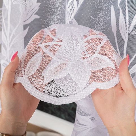 Firanka żakardowa na metry 018893 wysokość 180 cm kolor biały