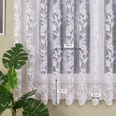 Firanka żakardowa na metry 018893 wysokość 180 cm kolor biały