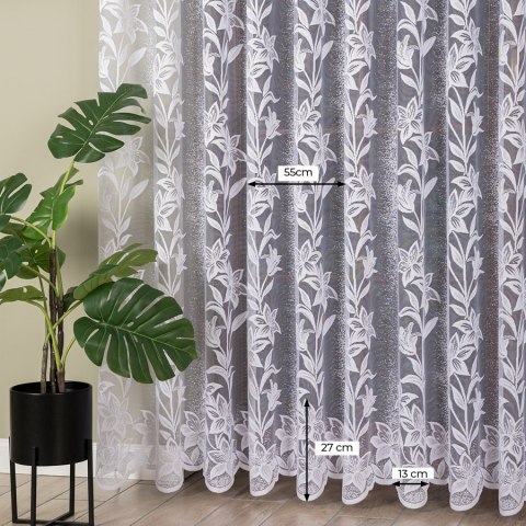 Firanka żakardowa na metry 018893 wysokość 250 cm kolor biały