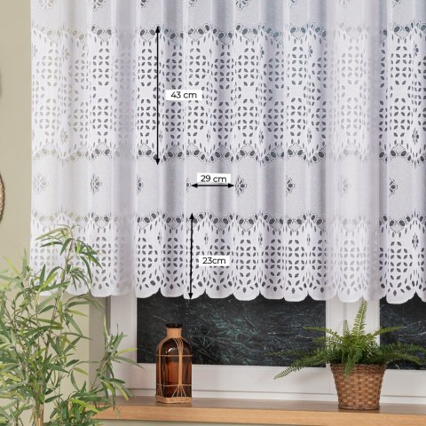 Firanka żakardowa na metry 018999 wysokość 110 cm kolor biały