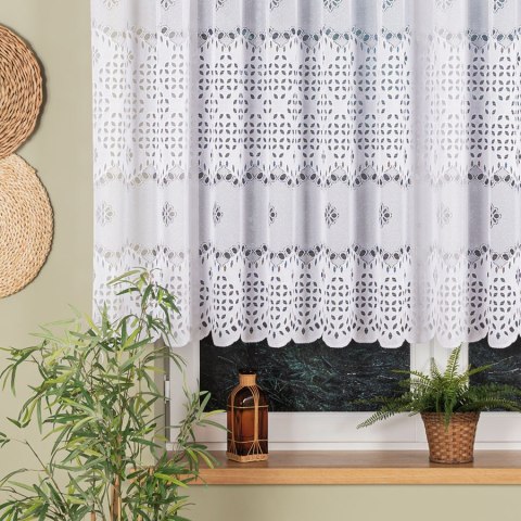 Firanka żakardowa na metry 018999 wysokość 130 cm kolor biały